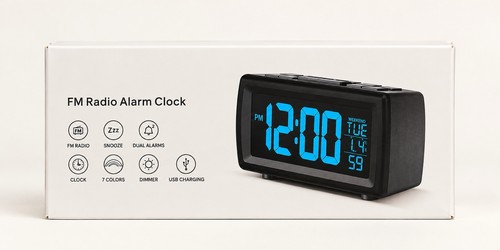 Digital radio alarm clock - digital, fm