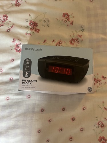 Asda tech alarm clock black - alarm,