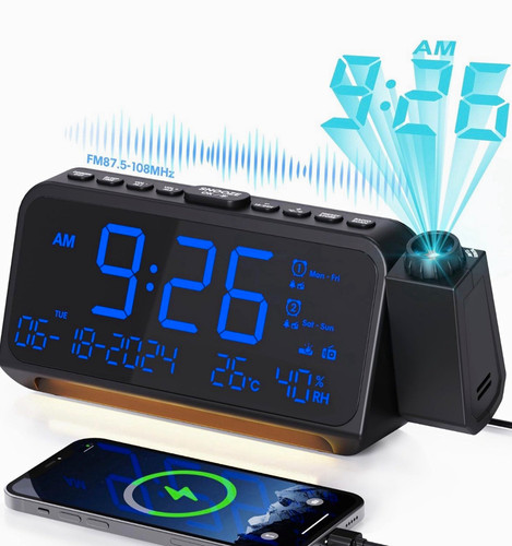 Digital projection alarm - projection, clock