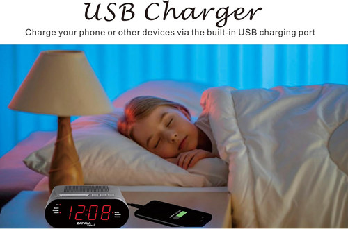 Wake alarm clock with - alarm, radio