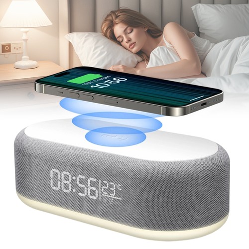 Alarm clock bedside - with, qi
