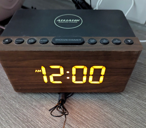 Anjank wooden digital alarm - wooden,